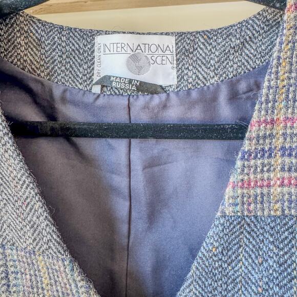 International Scene Made in Russia Wool Patchwork Vest Adjustable Waist, Size 14 - Picture 3 of 10